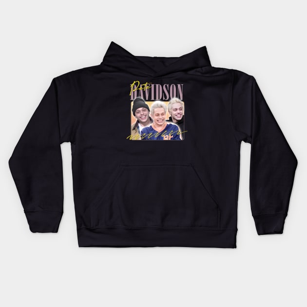 Pete Davidson // Retro Aesthetic  Design Kids Hoodie by DankFutura